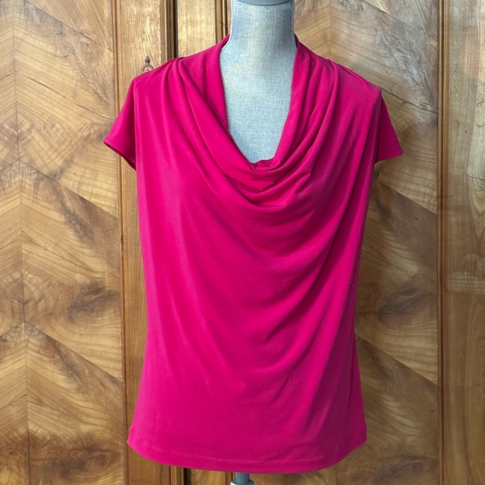Anne Klein Fuchsia Pink Short Sleeve Top Size M